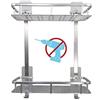 MerCie Mensola per Doccia a 2 Piani in Alluminio (A Prova di RUGGINE) Senza Foratura (Adesivi Super Resistenti). Cestello portaoggetti da Parete per Montaggio al Bagno. Forma Rettangolare. Finitura lucido