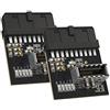 LINKUP - (Confezione da 2) [Chip attivo] USB 3.0 (3.2 Gen1) Intestazione scheda madre IDC interna 20 pin a chiave A (Tipo E) Convertitore femmina a 20 pin per adattatore di montaggio a pannello di