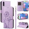 Bravoday Cover per Samsung Galaxy A50 / A30S / A50S, Custodia in PU Pelle Portafoglio Flip Schede con Slot per Carte, Magnetica Antiurto Cover per Galaxy A50 / A30S / A50S, Viola