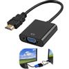 teasteam Adattatore HDMI a VGA 1080P Cavo da HDMI to VGA Convertitore (Maschio a Femmina) Ad Alta Definizione per Computer HDTV Monitor Proiettore Laptop Connettore Placcato in Oro per Trasmissione Stabile