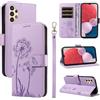 Bravoday Cover per Samsung Galaxy A04s / A13 5G / 4G, Custodia in PU Pelle Portafoglio Flip Schede con Slot per Carte, Magnetica Antiurto Cover per Galaxy A04s / A13 5G, Viola