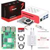 iRasptek Raspberry Pi 5 16GB RAM Starter Kit - Edizione OS-Bookworm da 64GB preinstallata(Custodia rosse e bianca)