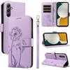 Bravoday Cover per Samsung Galaxy A34 5G, Custodia in PU Pelle Portafoglio Flip Schede con Slot per Carte, Magnetica Antiurto Cover per Galaxy A34 5G, Viola