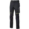 U-POWER DON'T WORRY... BE HAPPY! U-Power World, Pantaloni Cargo Slim Fit, con Multi Tasche Frontali e Laterali, Pantaloni Comodi ed Estensibili, con Bottone Frontale, Tessuto Traspirante (BLACK CARBON - M)