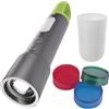 EMOS - Torcia a LED in metallo ricaricabile con zoom - 8 modalità di illuminazione - resistente agli urti, impermeabile - super luminosa fino a 600 lm, max. 350 m - 4 tappi - per casa ed esterni