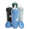 Herobility Biberon doppio anticolica Herobility - 12 fl oz/340ml - Confezione da 4 - Biberon multicolore - Denim, Nero, Verde scuro, Grigio