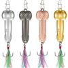 Skylety Spoon per Ami da Pesca in Metallo 4 Esche da Pesca in Metallo Duro Filatori di Trote con Paillettes con Ganci Alti Spinner per Luccio con Coda di Piume Accessori per Pesca 15g, 4 Colori