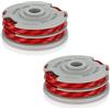 FUSHUI Confezione da 2 bobine per decespugliatore, bobina e linea autoalimentazione, sostituzione di FLY021, compatibile con Flymo Contour Mini/Multi Trim Erba Trimmer