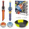 INFINITY NADO Trottole Battle Arena Set 2pcs, bambini metallo luce fino giocattoli trottola, giocattoli da battaglia con lancia spade, per bambini ragazzi ragazze di 5 6 7 8 9 10 11 12 anni e oltre