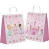 Folat 27491 Decorazione di compleanno Principessa Rosa - Sacchetti Regalo - Pretty Princess - 20 x 27 cm - 6 pezzi - Festa della principessa