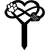 Laluky Decorazione tombale a forma di cuore con zampa per cane e gatto | Decorazione commemorativa in plastica resistente alle intemperie, per tomba di animali e giardino, 24 x 22 cm