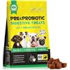 CiAIplw Probiotici per Cani 60 Chews Masticabili, Integratore Digestivo con Enzimi e Prebiotici, Supporto per Flora Intestinale e Digestione, Difese Immunitarie e Pelo, Gusto Anatra