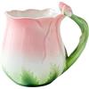 CAPIJIONG Tazza da caffè in ceramica colorata smaltata, piatto, piatto, set di pentole per ufficio, casa, ristorante, caffetteria, sala da tè, rosa