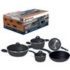 Aeternum Oriental Fusion Set Batteria di Padelle e Pentole 8 pezzi, Adatto all'induzione, Alluminio, Black