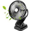 ELZO Ventilatore con Clip, 20000mAh Ventilatore USB da Tavolo con Luce LED Rotazione 360°, Mini Ventilatore Portatile Ricaricabile Vlocità Continua per Passeggino Ufficio Campeggio Auto Casa Esterno