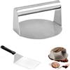 DALAETUS Pressa per Hamburger con Spatola Hamburger Set, Professionale Rotonda Smash Burger Pressa in Acciaio Inox 304, Antiaderente Burger Attrezzo per Hamburger, Pancetta, Grigliate, Bistecche