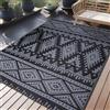 Homaxy Tappeto esterno, resistente intemperie, plastica, pieghevole, lavabile, anti-raggi UV, reversibile, terrazza, campeggio, picnic, 150x240 cm, nero e grigio