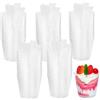 BUCOMTU 50 Pezzi Bicchieri da dessert, 200 ml Mini Bicchieri di Plastica con 50 cucchiai, Trasparenti e Riutilizzabili, perfetti per budini, Mousse, Gelati, Dolci di Famiglia e Picnic