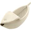 Rifuli Cuccia per cani e gatti, a forma di banana, in velluto, in memory foam, calda per l'inverno (bianco, piccolo)