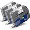 Labelwell 3x Nastro per Etichette Compatibile per Brother Termorestringenti HSE-221 HSE221 8,8 mm per Brother P-Touch PT-E100 PT-E110 PT-E300 PT-E500 PT-H200 PT-H300 PT-H500 PT-E550WVP, Nero su Bianco