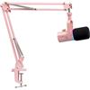 FEELWORLD PM1-AS USB/XLR Micro Gaming Streaming (per PC PS4 PS5), RGB Dynamic Iris Microphone, Pink with Stand, for Gaming, Podcasting, Broadcasting