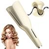 SGZIOO 32mm Piastra Onde per Capelli, Piastra Onde Larghe con 5 Temperatura, 15s Riscaldamento Rapido Piastra Capelli Onde, Ferro Onde Capelli per Capelli Lunghi e Corti (Giallo)