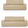 Eysa copridivano elastico pack duo 3 + 2 posti colore beige design Luz