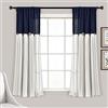 Lush Decor Tenda a pannello singolo per finestra, in lino, blu navy e bianco, 160 x 101,6 cm