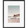 Frametory, Cornice portafoto in alluminio, 20 x 25 cm, per foto da 12 x 18 cm, con passepartout o 20 x 25 cm senza, in vero vetro, da parete o da tavolo (nero, 1 pezzo)