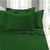 Elegant Comfort Set di 6 lenzuola morbide e accoglienti, microfibra di qualità alberghiera 1500 fili, con tasca profonda, resistente alle pieghe, motivo a righe damascate, matrimoniale, verde