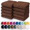 NatureMark Confezione da 10 salviette in spugna, in 100% cotone, da 30 x 30 cm, asciugamani per il viso, Marrone cioccolato