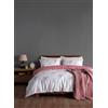 Nuit Des Rêves Ranforce - Set di copertine per trapunta singola, XXL, 100% cotone, 155 x 220 cm, bianco e rosa, lavabile in lavatrice, 145 thread Count, Button & Envelope Closure, Twin