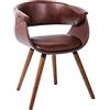 Kare Design Sedia A Braccioli Monaco, Marrone, 72X47X58Cm, Altezza Di Seduta 46Cm, Similcuoio, Stile Retró E Vintage, Sedia D`Ufficio, Sala Da Pranzo