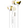 Qiebenav Microfono con cancellazione del rumore per chiamate chiare, antipolvere, cuffie cablate alla moda galvanizzate in-ear con oro