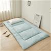 PeKmaR Materasso da Pavimento Singolo Tatami Spesso futon Giapponese Materasso Portatile per Dormire Materasso Pieghevole Arrotolabile per Ragazzi Ragazze Materasso,Verde,90x190cm