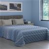 Dorian Home - Trapuntino Leggero 100% Puro Cotone Morbido Certificato Traspirante, Copriletto Estivo e Autunnale Trapuntato Ideale 4 Stagioni (Padel Blu, Matrimoniale)