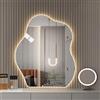 JSLJDM Specchio Ovale Illuminato A LED, LED A 3 Colori Dimmerabile, Specchio Da Bagno Retroilluminato, 50x80cm/60x90cm, Grande Specchio Asimmetrico, Specchio Per Trucco A Parete Con Luci, Antideflagrante