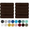 IlGruppone Set 10 Teli Asciugamani in Cotone Professionali 50 x 95 Cm Vari Colori qualità Hotel 350Gr Salviette Tinta Unita Salvietta Spugna Albergo - Marrone