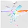 lnrosy LED-RGB Lampadario Con Ventilatore Da Soffitto,Ventilatore Da Incasso Ventilatore Da Soffitto Con Luce E Telecomando Chiuso Dimmerabile,Adatto Per Camera Da Letto,Stanza Dei Bambini