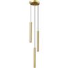 UIOPPOI Lampade a sospensione a filo lungo in rame pieno a 3 luci Lampada da incasso industriale nordica a LED Lampada a sospensione per camera da letto Bancone bar Soggiorno Illuminazione da parete di fondo