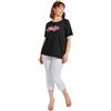 FIORELLA RUBINO: T-Shirt con Scritta in Paillettes Curvy Size Nero Stagione Primavera Estate 2025.