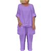 HEONSATI Completo Elegante Donna Estivo Tute Leggeri Due Pezzi Cotone Tuta Palestra Estivi Maglietta Manica Corta E Pantaloni Larghi Set Di Da Casa Casual Sportivo Elastico Traspirante Curvy