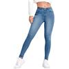 Generisch 2025 - Jeans classici da donna, casual, stretto, vita alta, blu, denim, pantaloni a matita pantaloni allentati jeans da donna, Blu, M