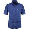 VEQUÈ Camicia Uomo di Jeans Mezza Manica Corta Cotone Leggero Taschino Vestibilita' Comoda Regolare (IT, Testo, XXL, Regular, Regular, Blu)