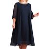 Generic Cocktail Party - Abito da donna, corto da sera, da donna, taglie forti, con paillettes, per feste e cocktail, Blu scuro, XXXL