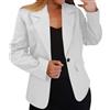 Generic Giacche da donna più inverno manica lunga tinta unita cardigan piccolo vestito giacca invernale top per le donne, bianco, 3XL
