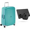 Samsonite S'Cure Spinner 69/25 Suitcase, 49 cm, 79 L, Aqua Blue & Tile Bluetooth Item Finder Set