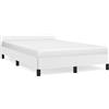 Keyroto Telaio letto 120 x 190 cm, con rete a doghe, struttura del letto con testiera in ecopelle bianca, 120 x 190 cm