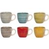 GUSTO CASA - Tazzine da caffè in stoneware Multicolor Tipika 9 cl - set 6 pezzi