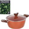 KASANOVA Casseruola con coperchio salmone New Ceramic (24 cm due manici)